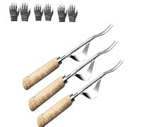 Générique Diserbo Manuale Strumento Stagno Fioriera Manuale Diserbo in Acciaio Inox con manico Legno Paletta Giardinaggio Strappo Dente di Leone