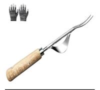 Générique Diserbo Manuale Strumento Stagno Fioriera Manuale Diserbo in Acciaio Inox con manico Legno Paletta Giardinaggio Strappo Dente di Leone
