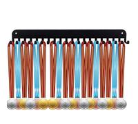 Générique Display Hanger Race - Sturdy Wooden Race Award Hanger Rack, Display Hangers Race's Bibs Display Holder, Trophy Hanger's Holder With 20 Hooks For Gymnastics Trophy Awards