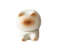 Générique Distributore di denti,Distributore di denti Gatto Cartoon - Custodia di immagazzinaggio in ceramica decorativa carina con figure di gatto, da scrivania per filo interdentale