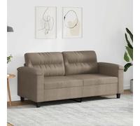 Générique Divano a 2 posti tortora 140 cm in microfibra resistente alle macchie, struttura in metallo resistente, seduta confortevole con braccioli e cuscini imbottiti, design moderno per soggiorno.