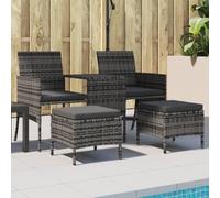 Générique Divano da giardino a 2 posti con tavolo e sgabelli grigio rattan,Mobili,Mobili da giardino, Sedili da giardino, Divani da giardino, Grigio,18.35KG,317627