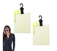 Générique Dive Slate - 18,5 x 15 x 0,3 cm Underwater Writing Board | ABS Glow in Dark Scua Notebook Pencil Clip Snorkeling Diving Comunication Tool Waterproof Dive Gear 1/2 Pack
