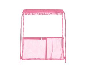 Générique Draw String Bag, Strings Bags Backpack, 18.9 Inches Height Waterproof Trasparente Pack, Multifunzione Gym Beach Bag for Clothes Swim Sports Travel Festivals, Clear PVC, Rosa, Se référer au