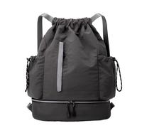 Générique Drawstring Backpack, Draw String Bag, 18,11 x 13,39 x 5,91 pollici, Waterproof Travel , Large Capacity and Lightweight Design, ideale per basket, calcio, nero/grigio/cachi, grigio, Se