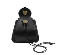 Générique Drawstring Dice Bag, Artificial Leather Dice Organizer, 4,3 x 3,0 pollici Multifunctional Keepsake Container, Board Playing Prop, Card Companion, Perfect for Girls, Teens, Students, Nero
