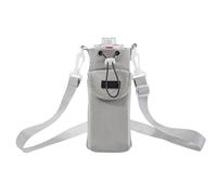 Générique Drinking Bottle Carrier, Water Jar Pouch with Phone Pocket, 3,94 x 3,94 x 8,27 pollici Adjustable Shoulder Strap, Travel Bottle Holder for Hiking, Picnic, Camping and Mountaineering, grigio,