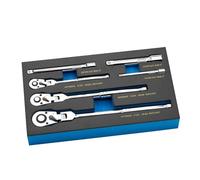 Générique Drive Extendable Ratchet, regolabile Wrench, 1/4", 3/8", 1/2" Drive, 72 Tooth Quick Release 17 x 14 x 10 Inches Ratchet Set, Heavy Duty Tool for Automotive, Mechanical, and Factory Use