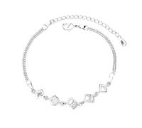 Générique E Collegato Elastico Anelli Ragazze Love Cuore Charm Catena Bracciale Hollow Out Cuore Braccialetti Per Donne Moda Gioielli Con Donne Per Anelli, Taglia unica, Zinco alloy, Nessuna pietra