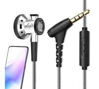 Générique Earbuds Flat Head - Ergonomico Fit Molds Music Metal Earphones | Stabile Audio Output Isolating Earbuds Deep Bass | Isolating Ear Buds for Music and Multimedia Content