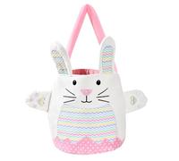 Générique Easter Bags with Handles, Reusable Bunny Tote, 25,4 x 21,8 cm Spring Rabbit Egg Hunt Party Supplies, Ideal for Boys and Girls Candy Containers for Easter Parties, Fabric, rosa, Se référer au