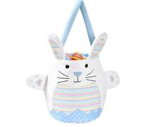Générique Easter Bags with Handles, Reusable Bunny Tote, 25,4 x 21,8 cm Spring Rabbit Egg Hunt Party Supplies, Ideal for Boys and Girls Candy Containers for Easter Parties, Fabric