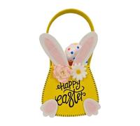 Générique Easter Bunny Basket, Small Rabbit Easter Bucket with Ears, 5,51 x 1,97 in Cute Party Decoration, Reusable Egg Treat Bag, Perfect for Holiday and Home Celebrations, giallo, Se référer au