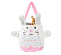 Générique Easter Bunny Bucket Bag, Reusable Bunny Tote with Handles, 10x8.6in Spring Rabbit Egg Hunt Basket, Fun Party Supplies for Easter Boys and Girls and Other Games