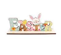 Générique Easter Bunny Centerpiece, Colorful Wooden Easter Bunny Signs, Decorative Table Decorations, Fun Party Supplies, for Home, Studio & Ristorante, 7,32 x 2,95 in