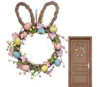 Générique Easter Bunny Wreath | Festive Artificial Floral Eggs Garland | Wall Decoration Bunny Welcome Wreaths | for Porch Home Farmhouse Party Holiday Wall Patio