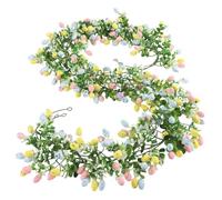 Générique Easter Egg Garland 2 Pack | ABS, 6.9ft Each, Colorful Artificial Vine | Spring Floral Hanging Wall Decor for Mantel, Tree, Fireplace | Holiday Home Decoration