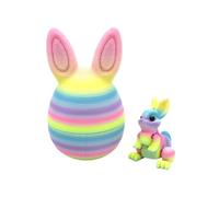 Générique Easter Egg Ornament - Divertente carino 3D stampato Bunny Decor, Interactive Colorful Lightweight Home Decoration, Party Accessory | Easter Bunny Ornament for Dining Table Kids Birthday