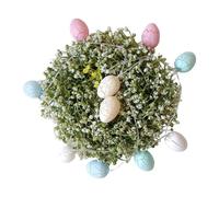 Générique Easter Eggs Wreath, Artificial Easter Door Wreath with Lighted Eggs, Spring Festival Flower Garland Decor for Fireplaces Shelves, Stairs, Vibrant Holiday Decoration for Homes and Uffiices