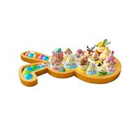 Générique Easter Plate - Wood Cute Divided | Bunny Serving Tray For Candies Snacks Fruit Nuts Pistachios Cherries | Festive Holiday Party Table Decor