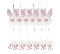 Générique Easter Plush Bunny Ornament, Hangable Cute Decoration, 12 pezzi Easter Plush Bunny Ornaments for Tree, for Home, Festival, Celebrazioni, Party