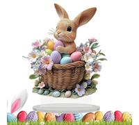 Générique Easter Table Sign - Holiday Desktop Ornament, 2D Acrylic Decoration with Spring Bunny and Egg Design for Home, Tiered Tray, Tabletop, Ufficio, Living Room and Seasonal Display