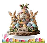 Générique Easter Table Sign - Holiday Desktop Ornament, 2D Acrylic Decoration with Spring Bunny and Egg Design for Home, Tiered Tray, Tabletop, Ufficio, Living Room and Seasonal Display