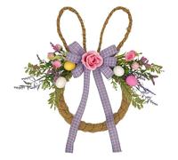 Générique Easter Wreaths for Front Door Spring Holiday Bunny Decoration Wreaths for Window Fireplace Wall Outdoor Outdoor Garden Artificial Floral