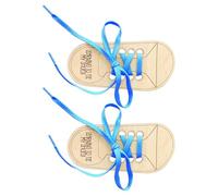 Générique Educational Shoe Lacing Toy, Wooden Threading Skill Trainer, Sensory Development Activity Toy for Children Ages 3 to 6 Preschool Learning Classroom Tool, Pink, Blue, Green