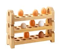 Générique Egg Holder, 3-Tier Counter Egg Dispenser Rack, 14 x 6 x 4 pollici, Stackable Wooden Storage Organizer, Space-Saving Rotating Design, Ideal for Kitchen, Home, Apartment, Ristorante, Shop