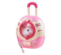 Générique Electric Bunny Toy, Realistic Plush Rabbit Backpack Pet, ABS Interactive Walking Talking Doll with Sounds, for Girls, Boys, on Birthdays, 17x16cm Size