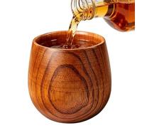Générique Elegant Wooden Whiskey Glass, Handmade Old Fashioned Cup, Durevole Liquor Drinking Vessel, Classic Cocktail, Stylish Gift for Birthday Fathers Day Valentines Holiday Party Beer Spirits