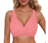 Générique Elegante tankini con bretelle da donna, colletto a graffette, copertura totale, ideale per spiaggia, piscina e soggiorni in località balneare., Rosa, M