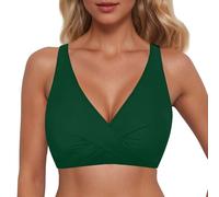 Générique Elegante tankini con bretelle da donna, colletto a graffette, copertura totale, ideale per spiaggia, piscina e soggiorni in località balneare., Verde scuro, M
