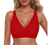 Générique Elegante tankini con bretelle da donna, colletto a graffette, copertura totale, ideale per spiaggia, piscina e soggiorni in località balneare., rosso, M