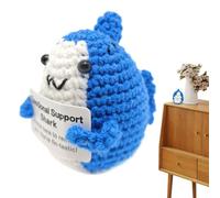 Générique Emotion Incoraggia Shark - Shark Lovers Keepsake for Women with Incoraggiagement Card Small Animal Lovers Keepsake | Positive Knitted Sharks for Women Men