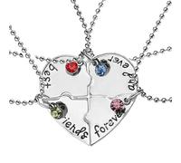 Générique Espositore Pulitore Gioielli Best Friends Forever and Ever Necklace with Broken Heart Charm Pendant Set Necklace Tre Oro Quattro Piece Set Portagioie Cornaline Collane Organizzatore Gioielli
