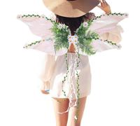 Générique Fairy Wings, Butterfly Wings with 3D Flowers, Heavy Duty Creative Dress Up Outfit Costume Prop Accessories Ideal for Cosplay, Festival, Halloween, and Fantasy Events, bianco, Se référer au