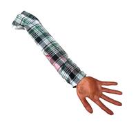 Générique Fake Arm, 22 pollici Bloody Prop Limb, Realistic Soft Human Arm Replicas, Plaid Cloth Sleeve Included, Reusable Halloween Decoration for Cosplay, Haunted House Truck Use,