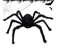 Générique Fake Spiders, Creepy Giant Spiders for Halloween, Plush Realistic Halloween Props for Garden, Indoor and Outdoor Use, Spooky Decor for Porch, Balcony, and Haunted House, 90 x 90 cm