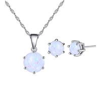 Générique Falso Opale Ciondolo Catena Collana Orecchini Gioielli Da Donna Presente Argento Durevole In Uso Deft trattata