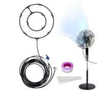 Générique Fan Mister Kit, Outdoor Cooling Misting System, Air Purification Hose with Multi-Nozzle Sprayer, Ideal for Dog Kennel, Bbq, Patio, Garden, Event Tents, Backyard Activities