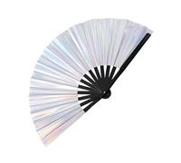 Générique Fan Popping Dance, Foldable Reflective Performance Prop, Holraphic Fantasy Hand Fan with Loud Effect, Lightweight Festival Accessory for Carnival, Music Festivals, Outfits