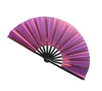 Générique Fan Popping Dance, Foldable Reflective Performance Prop, Holraphic Fantasy Hand Fan with Loud Effect, Lightweight Festival Accessory for Carnival, Music Festivals, Outfits