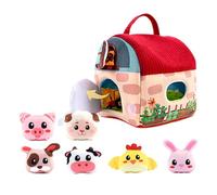 Générique Farm, Cute Stuffed Animal, 5.51in Pretend Play Set, Autentico Soft Plush Figures, Built in Mirror Barn Carrier for Easter, Sorprese, Birthday, Playtime, Educational Toy