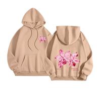 Générique Felpa con cappuccio corta da donna, pullover Oversize Carino da donna, cachi., X-Large