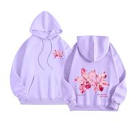 Générique Felpa con cappuccio corta da donna, pullover Oversize Carino da donna, viola., 4XL