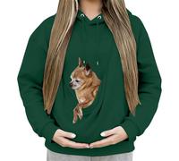 Générique Felpa con cappuccio da donna, con cappuccio, a maniche lunghe, invernale, calda, a buon mercato, alla moda, ampia felpe con tasca canguro per indossare un gatto maglione di grandi dimensioni