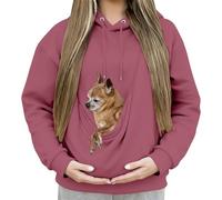 Générique Felpa con cappuccio da donna, con cappuccio, a maniche lunghe, invernale, calda, a buon mercato, alla moda, ampia felpe con tasca canguro per indossare un gatto maglione di grandi dimensioni