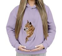 Générique Felpa con cappuccio da donna, con cappuccio, a maniche lunghe, invernale, calda, a buon mercato, alla moda, ampia felpe con tasca canguro per indossare un gatto maglione di grandi dimensioni